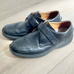 Dr. Comfort Frank men’s black leather Velcro Shoes Size 12 XW